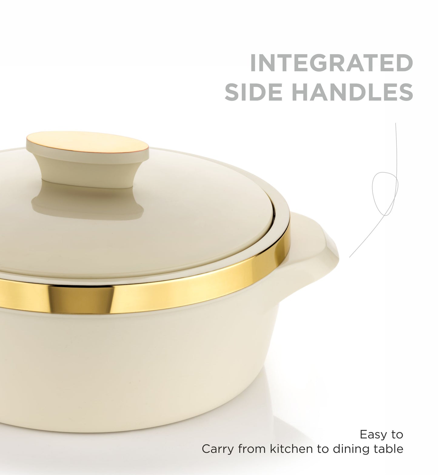 PREMIUM WHITE PRINTED CASSEROLE SET OF 3