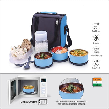 3+1 office lunch box chhas bottle