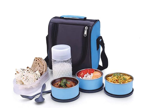 3+1 office lunch box chhas bottle