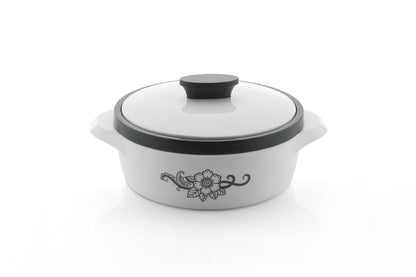 PREMIUM WHITE PRINTED CASSEROLE SET OF 3